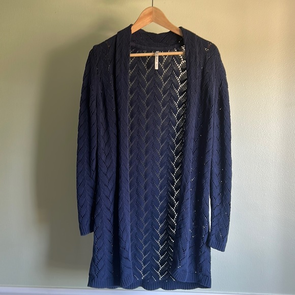 Blue Knit Long Sweater - Picture 1 of 3
